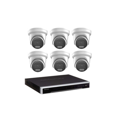 Hikvision 8MP Hikvision Colorvu 3.0 Hybrid CCTV Kit: 6 X Liveguard Gen 3 Cameras + 8ch M Series NVR / 4tb