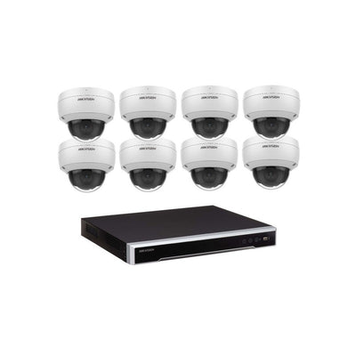 Hikvision 8MP 8ch Hikvision CCTV Kit: 8 X Outdoor Vandalproof Domes With Acusense + 8ch NVR / 4tb