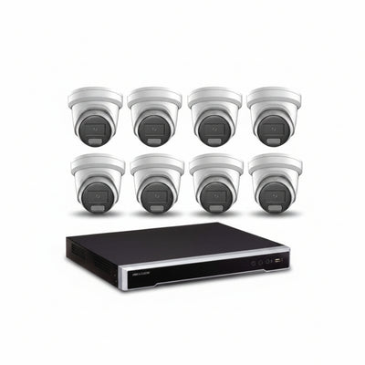 Hikvision 6MP Colorvu 3.0 CCTV Kit – 8x Liveguard Turret Cameras + 8ch M Series POE NVR 4tb