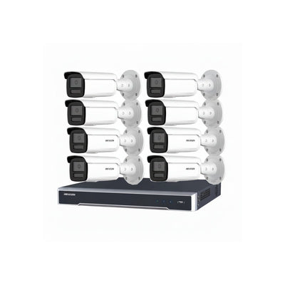 Hikvision 6MP 8ch CCTV Kit: 8x Darkfighter Bullet Cameras With Acusense + 8ch POE NVR With No HDD