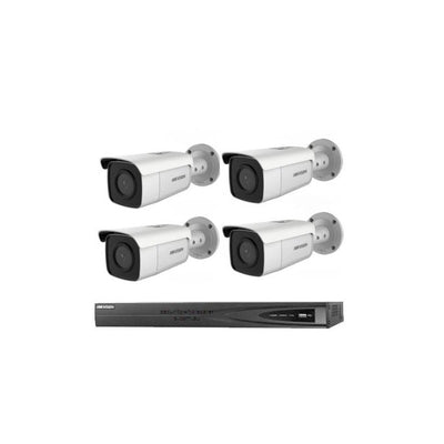 Hikvision 8MP 4ch Hikvision CCTV Kit: 4 X Outdoor Bullet Cameras Powered By Darkfighter & Acusense + 4ch NVR