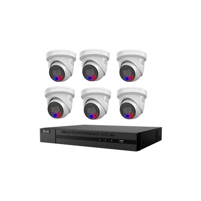Hikvision Hilook Hikvision 6MP Acusense 8ch CCTV Kit With 6 All-in-one Colour Deterrence Cameras Ipc-t269-mu/sl
