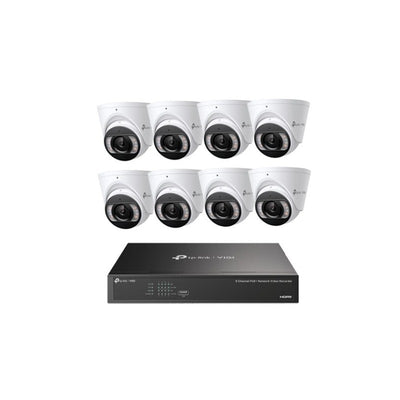 Tp-link CCTV Kit: 8 X 8MP IP Turret Cameras (full-colour Speaker / Mic / Light) + 8ch NVR