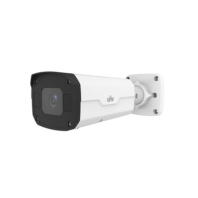 Uniview Prime-i Series IP Camera White AI 2mp/1080p H.264/5/5+/ Mjpeg Bullet 120 Wdr Metal 2.7-13.5mm Motorised Lens 5x Zoom Light Hunter IR 50m POE Ip67 Without Mic Audio In Audio Out 1 X Alarm In 1 X Alarm Out Support Up To 256gb SD Ik10 12vdc