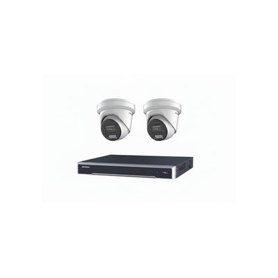 Hikvision 6MP 4ch CCTV Kit: 2x Turret Cameras With Acusense + 4ch POE NVR