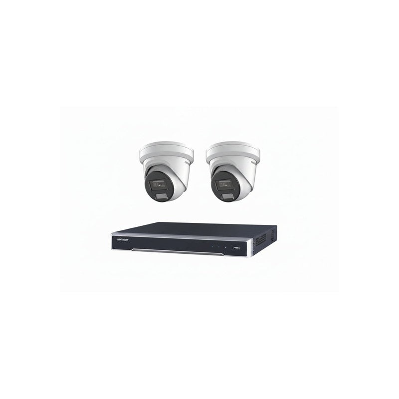 Hikvision 6MP 4ch CCTV Kit: 2x Turret Cameras With Acusense + 4ch POE NVR