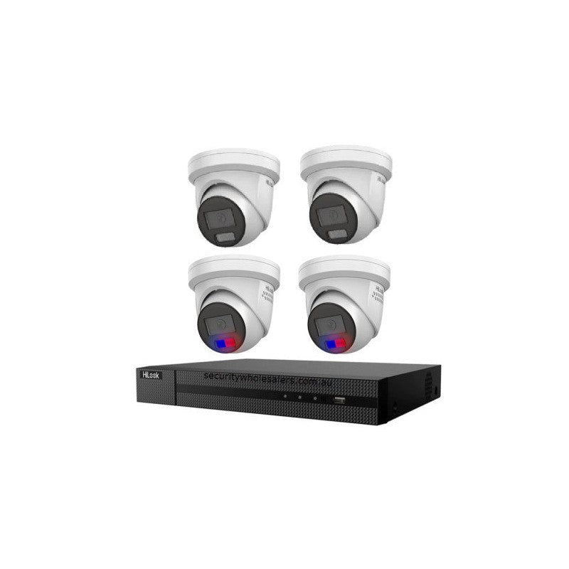 Hikvision Hilook Hikvision 6MP 8ch CCTV Kit With 2x Turret IP Cameras And 2x Colour Deterrence Cameras
