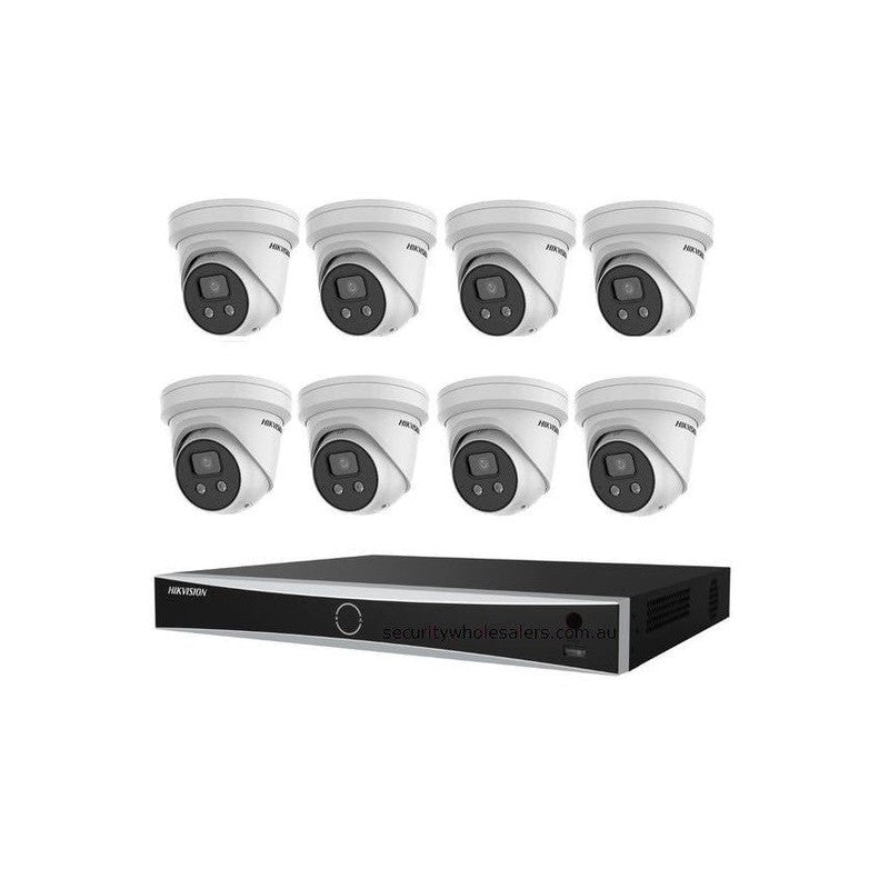 Hikvision 8MP Acusense 8 X Outdoor Turret With Strobe & Siren + 8ch NVR CCTV Kit
