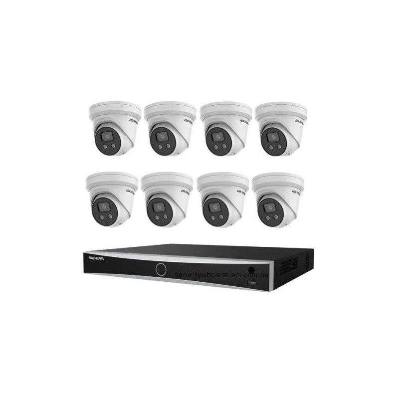 Hikvision 8MP Acusense 8 X Outdoor Turret With Strobe & Siren + 8ch NVR CCTV Kit