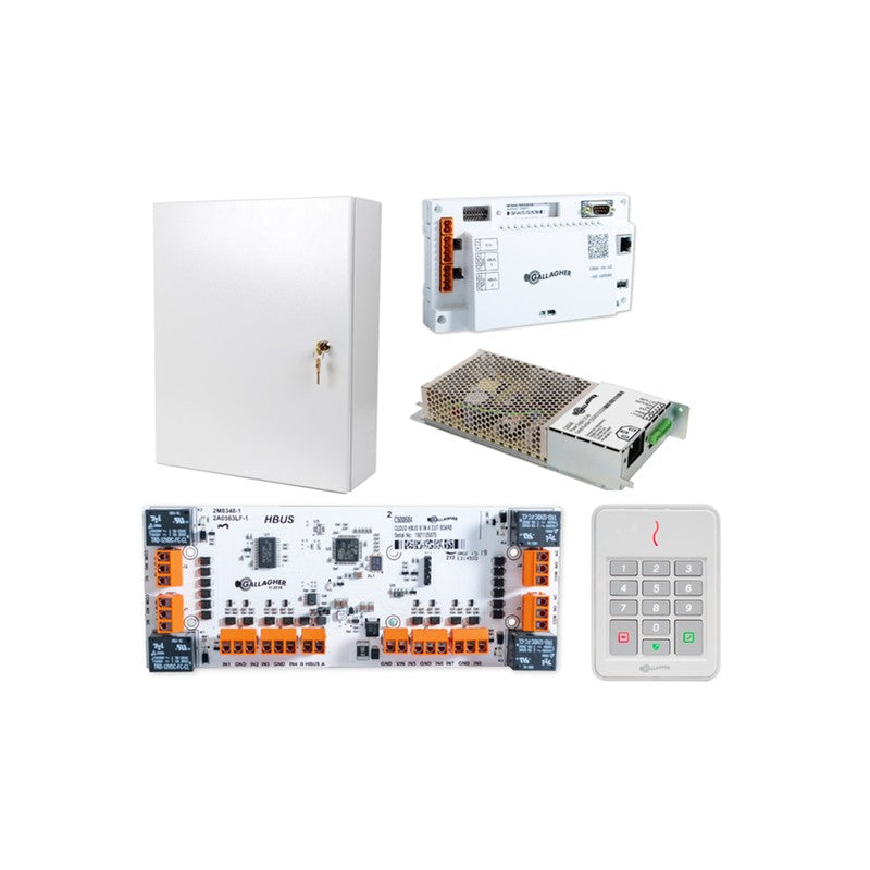 Gallagher C500201 Smb 1 Door Alarm Kit Includes Smb Controller 6000 Smb Hbus 8in 4out Board T30 Keypad Reader 3.5a Power Supply White