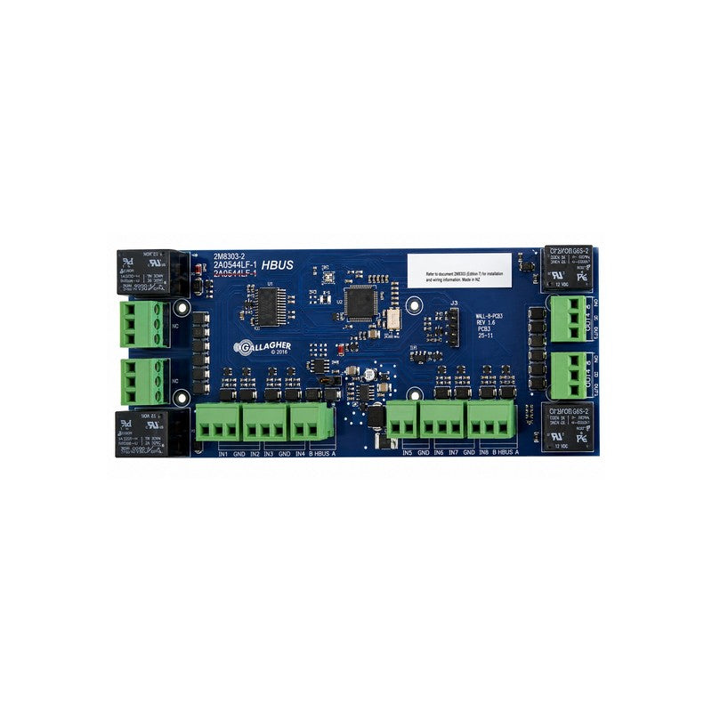 Gallagher C300684 Hbus 8x Input 4x Output I/o Module 24vdc/ac Pcb 13.6vdc 4k7 Termination 180hx70wx30d (mm)