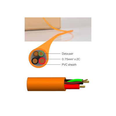 Security Cable 2x 14/0.20 & 2x 24/0.20 2 Pair Unscreened Pvc Sheath 300m Orange