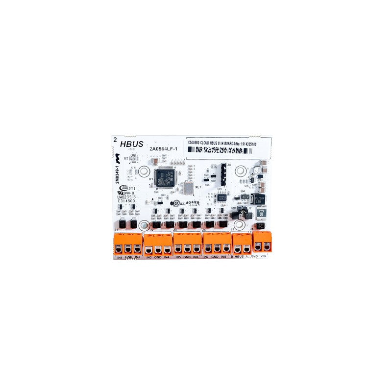 Gallagher C500680 Smb Hbus 8x Input Pcb Module 13.6vdc 4k7 Termination 30hx87wx70d (mm)