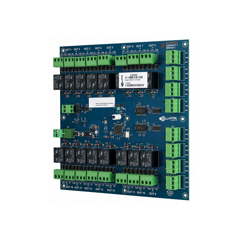 Gallagher C300688 Smb Hbus 16in 16out I/o Module Pcb 24vdc/ac 13.6vdc 4k7 Termination 180hx180wx30d (mm)