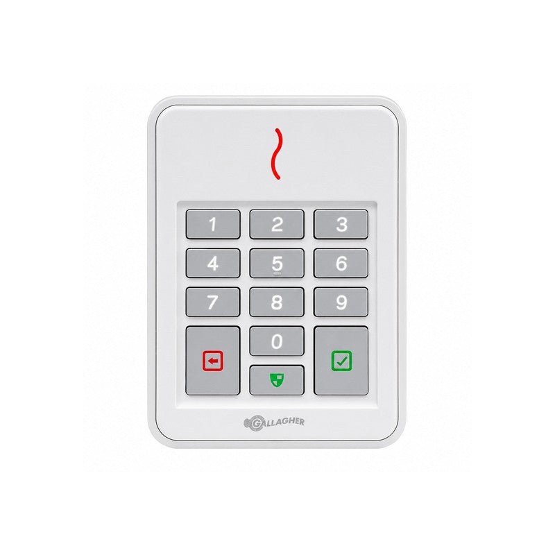 Gallagher C300491 Smb T30 Prox Reader Keypad (3x4) Ble 2.4ghz/13.56mhz Mifare Desfire Ev2/ev3 4K Ip68 Ik09 9-16vdc 60mm White 118hx86wx26.7d (mm)