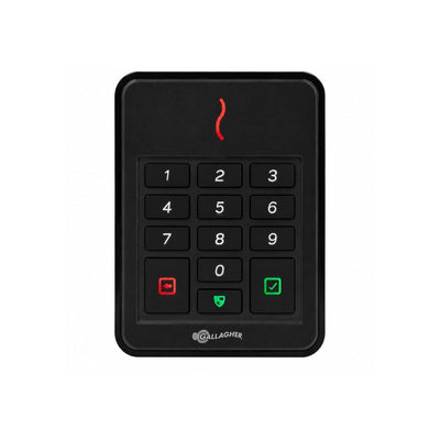 Gallagher C300490 Smb T30 Prox Reader With Keypad 3x4 Ble 2.4ghz 13.56mhz Mifare Desfire Ev2/ev3 4K Ip68 Ik09 9-16vdc Black