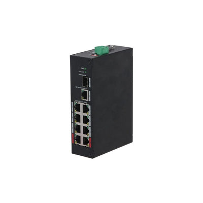Dahua 8port ( 10p) Switch 96w POE Total Capacity 8x Poe+ (2x Hi-poe/ Poe++) Plus 1x 1g Sfp/ Fibre Port 1x1g Uplink L2 Unmanaged Black 53vdc