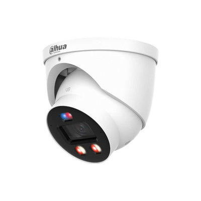 Dahua Wizsense Series IP Camera White AI Tioc Pro 6MP H.264/4+/5/5+ Turret 120 Wdr Metal 2.8mm Fixed Lens Starlight Ir+warm LED 30m POE Ip67 Built In Mic Audio In Audio Out 1 X Alarm In 1 X Alarm Out Support Up To 512gb SD 12vdc