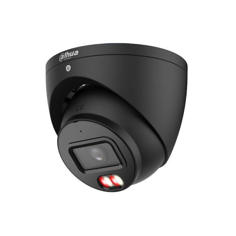 Dahua Wizsense Series IP Camera Black AI 8mp/4k H.264/4+/5/5+ Turret 120 Wdr Metal 2.8mm Fixed Lens Starlight Ir+warm LED 30m POE Ip67 Built In Mic Support Up To 512gb SD 12vdc