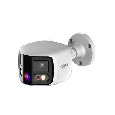 WIZSENSE SERIES IP CAMERA WHITE AI 180° TIOC DUO WITH EPTZ 4MP H.264/4+/5/5+ BULLET WITH DUAL LENS 120 WDR METAL 2.8MM FIXED LENS FULL COLOUR IR+WHITE LED 25M POE IP67 BUILT IN MIC AUDIO IN AUDIO OUT 1 x ALARM IN 1 x ALARM OUT SUPPORT UP TO 256GB SD 12VDC