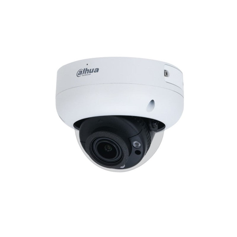 Dahua Wizsense Series IP Camera White AI 8mp/4k H.264/4+/5/5+ Dome 120 Wdr Metal 2.7-13.5mm Motorised Lens 5x Zoom Starlight IR 40m POE Ip67 Built In Mic Audio In Audio Out 1 X Alarm In 1 X Alarm Out Support Up To 256gb SD Ik10 12vdc