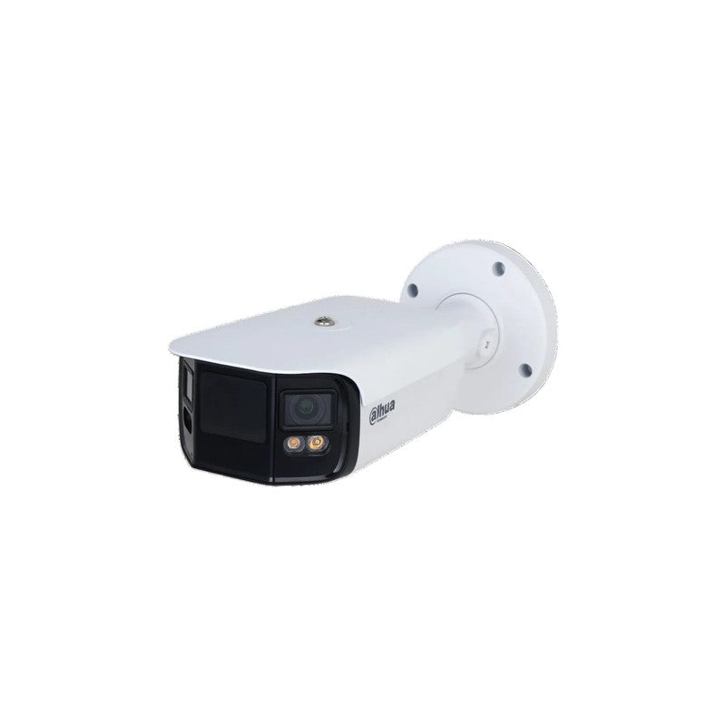 Dahua Wizmind Series IP Camera White AI 180° People Count 2x4mp H.264/5 Bullet 140 True Wdr Plastic/metal 3.6mm Fixed Lens Starlight Warm LED 40m Poe+ Ip67 Built In Mic Audio In Audio Out 1 X Alarm In 1 X Alarm Out Support Up To 512gb SD 12vdc