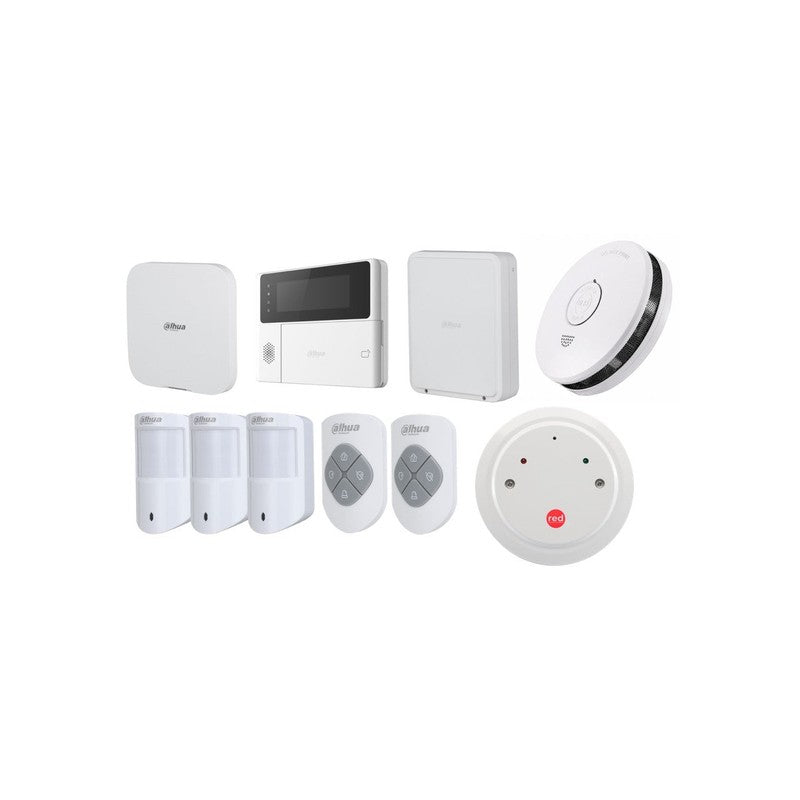 Dahua Airshield W/less Alm Kit Inc 1x W/less Hub2 Alm Panel 1x Keypad 3x Wht W/less Pet Pirs 2x Keyfob 1x Multi I/o Trans 1x Relay Unit 1x O/d Siren 1x I/d Siren 1x Smoke Alarm