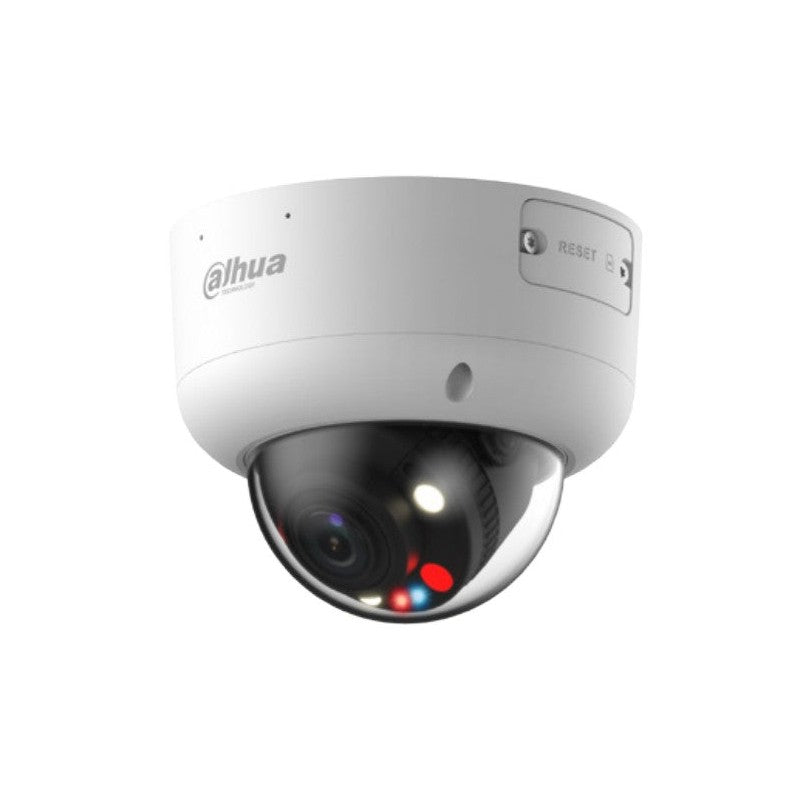 Dahua Wizsense Series IP Camera White AI Tioc 8mp/4k H.264/4+/5/5+ Dome 120 Wdr Metal 2.7-13.5mm Motorised Lens 5x Zoom Starlight Ir+white LED 50m POE Ip67 Built In Mic Audio In Audio Out 1 X Alarm In 1 X Alarm Out Support Up To 512gb SD Ik10 12vdc