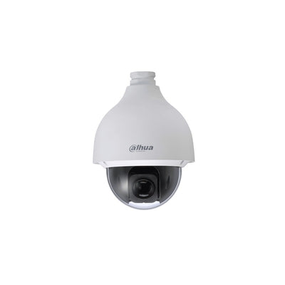 Dahua Wizsense Series IP Camera White AI Auto Tracking 4MP H.264/4+/5/5+ Speed Dome PTZ 120 Wdr Metal 4.8-154mm Motorised Lens 32x Zoom Starlight Poe+ Ip67 Without Mic Audio In Audio Out 2 X Alarm In 1 X Alarm Out Support Up To 512gb SD Ik10 24vdc