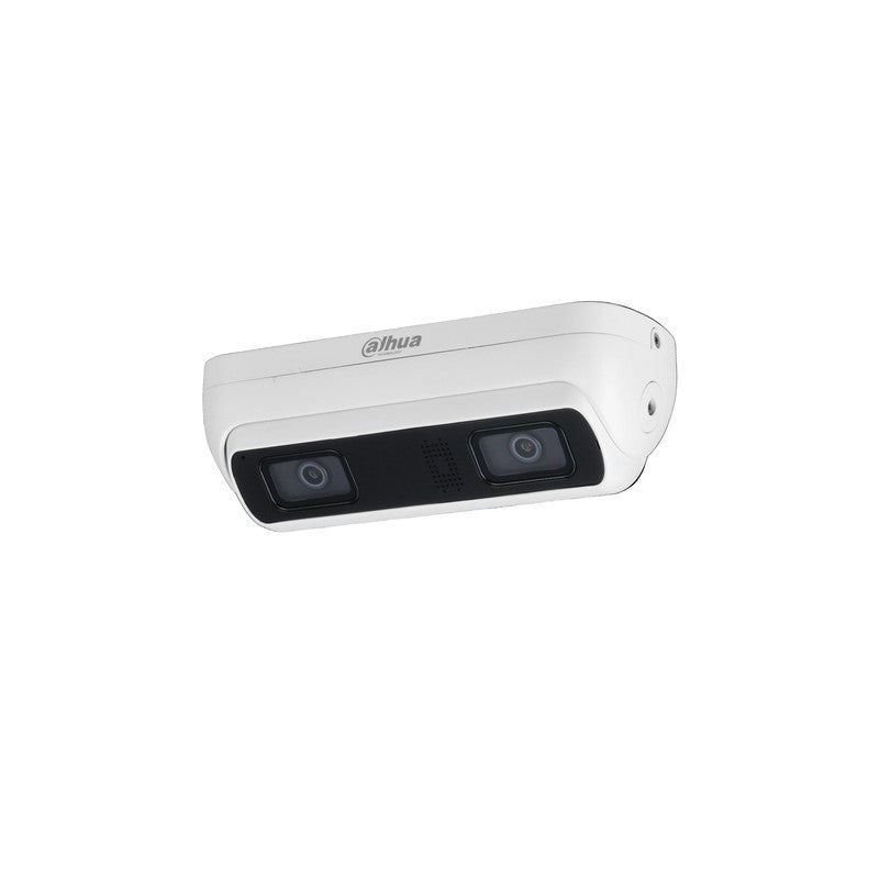 Dahua Wizmind Series IP Camera White AI People Count 2x4mp H.264/4+/5/5+ Dual Lens 120 Wdr Metal 2.8mm Fixed Lens Starlight IR 20m POE Ip67 Built In Mic Audio In Audio Out 2 X Alarm In 2 X Alarm Out Support Up To 512gb SD Ik10 12vdc Cvbs Output