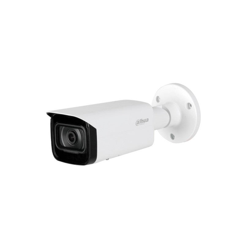 Dahua Wizmind S Series IP Camera White AI People Count 5MP H.264/4+/5/5+ Bullet 120 Wdr Metal 2.8mm Fixed Lens Deep Light IR 80m Epoe Ip67 Built In Mic Audio In Audio Out 1 X Alarm In 1 X Alarm Out Support Up To 512gb SD Ik10 12vdc