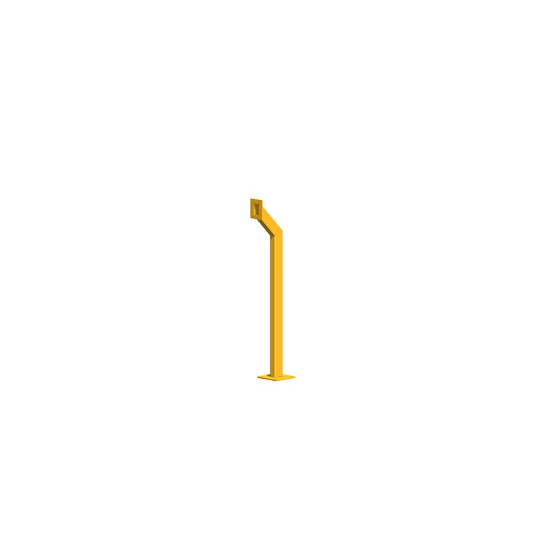 Security Design Co Ser1y Single Reader / Intercom Angle Neck Bollard High Yellow 75x50x1170mm