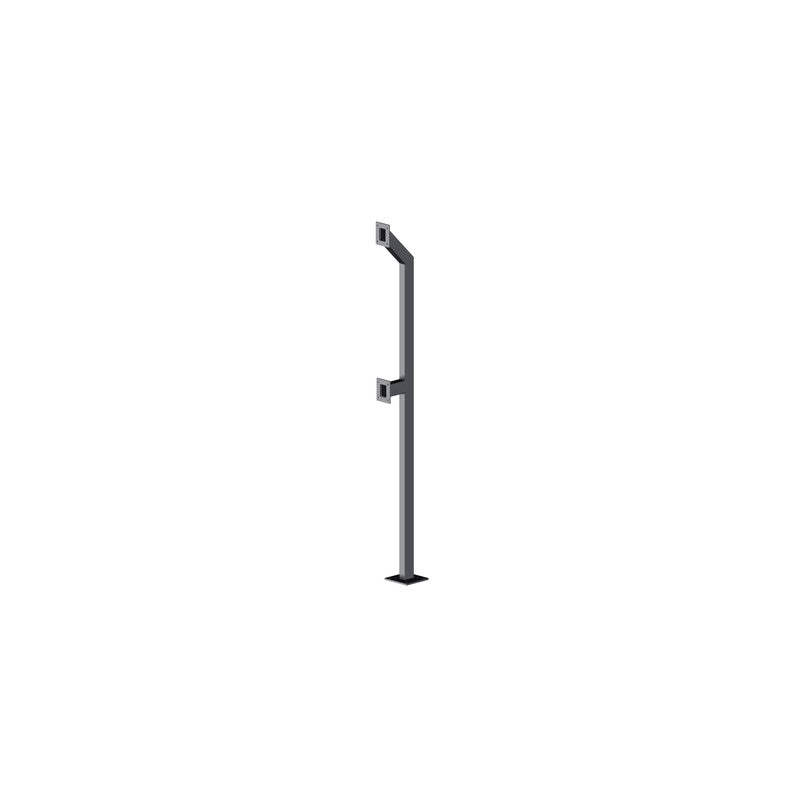 Security Design Co Ser2b High Dual Reader Intercom Bollard Black 75x50x1170/2120mm