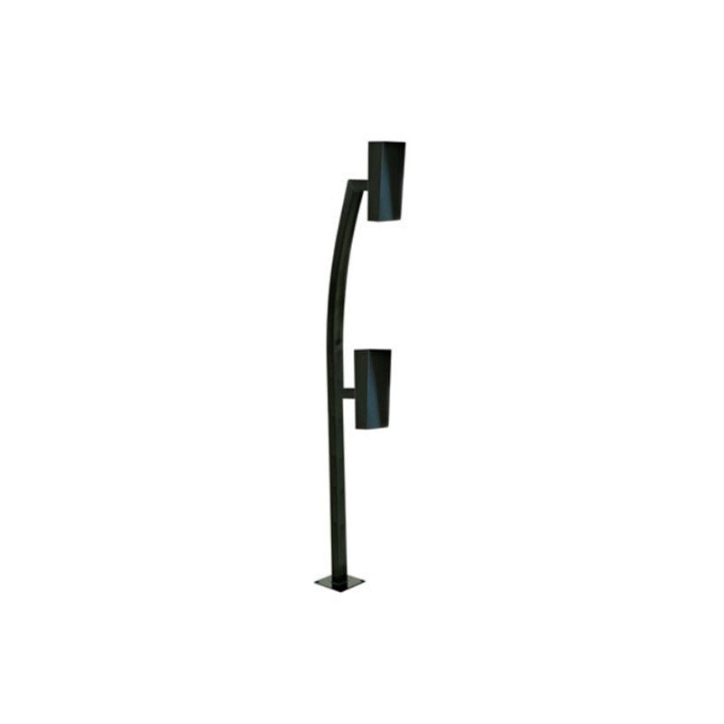 Rik02 – Double Height Gooseneck Bollard With Rain Hoods Black