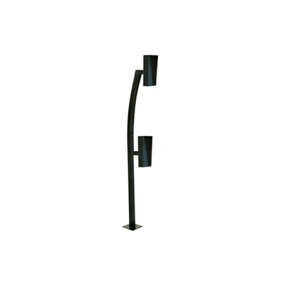 Rik02 – Double Height Gooseneck Bollard With Rain Hoods Black