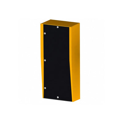 Security Design Co Serh4718y 490hx195w Rain Hood 10mm Polyethylene Black Panel 80mm Space Duragal Steel Yellow