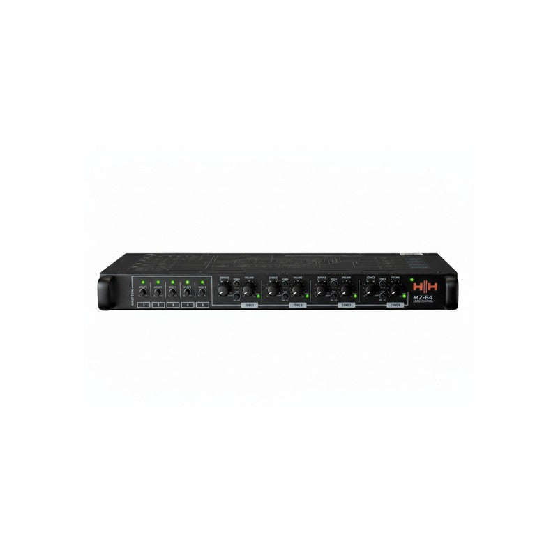 Hh Mz-64p 4 Zone Audio Zone Controller Pre-amplifier 5 Input Ch 1u Rack Mountable 100-240v