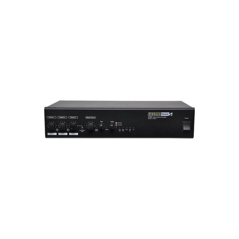 Redback A 4387a Phase 5 Mixer Amplifier 250w Rms 100v 240vac 24vdc Black 483wx300dx88h (mm