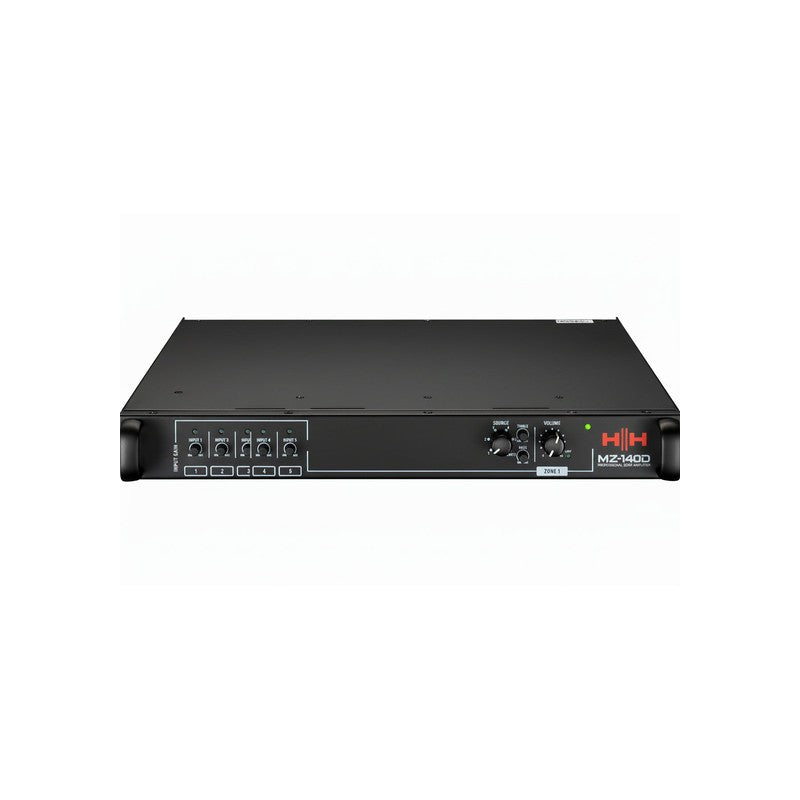 Hh Mz-140d 2x140w Power Amplifier 70v/100v 4–16 Ohm 2 Zone 1u Black