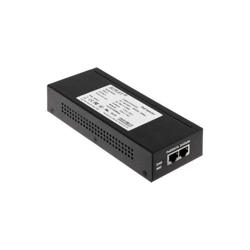 Hikvision 60w POE Las60-57cn-rj45 Single Port Midspan Injector With Gigabit Ethernet, 56vdc Output, Surge Protection