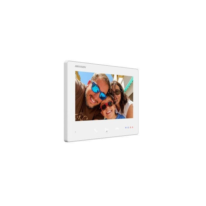 Hikvision Ds-kh7300ey-wte2/white 2-wire Hd Indoor Station With 7-inch Touchscreen, Wi-fi, Hik-connect Support & 1024×600 Resolution