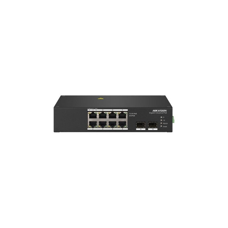 Hikvision 8-port Gigabit Unmanaged Ds-3t0510hp Industrial Hi-poe Switch With 2 Sfp Ports, 110w POE Budget & 300m Long-range Transmission
