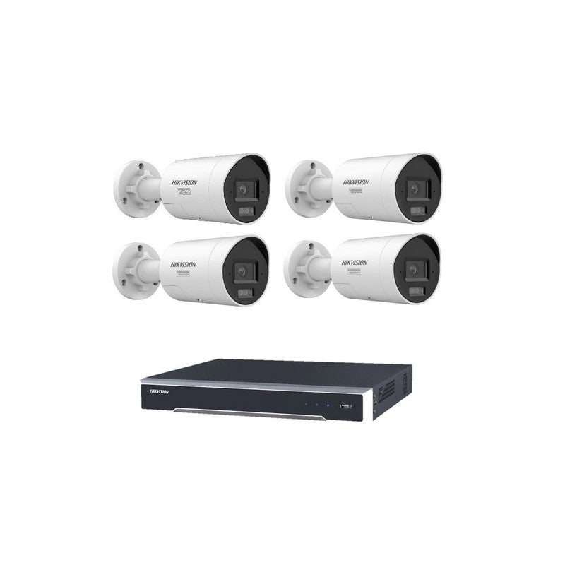 Hikvision 6MP Smart Hybrid Light 4 Camera Kit 4 Channel POE NVR No HDD