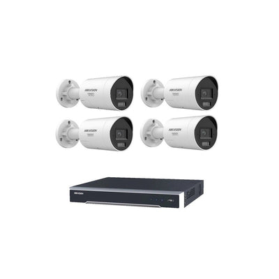 Hikvision 6MP Smart Hybrid Light 4 Camera Kit 4 Channel POE NVR No HDD