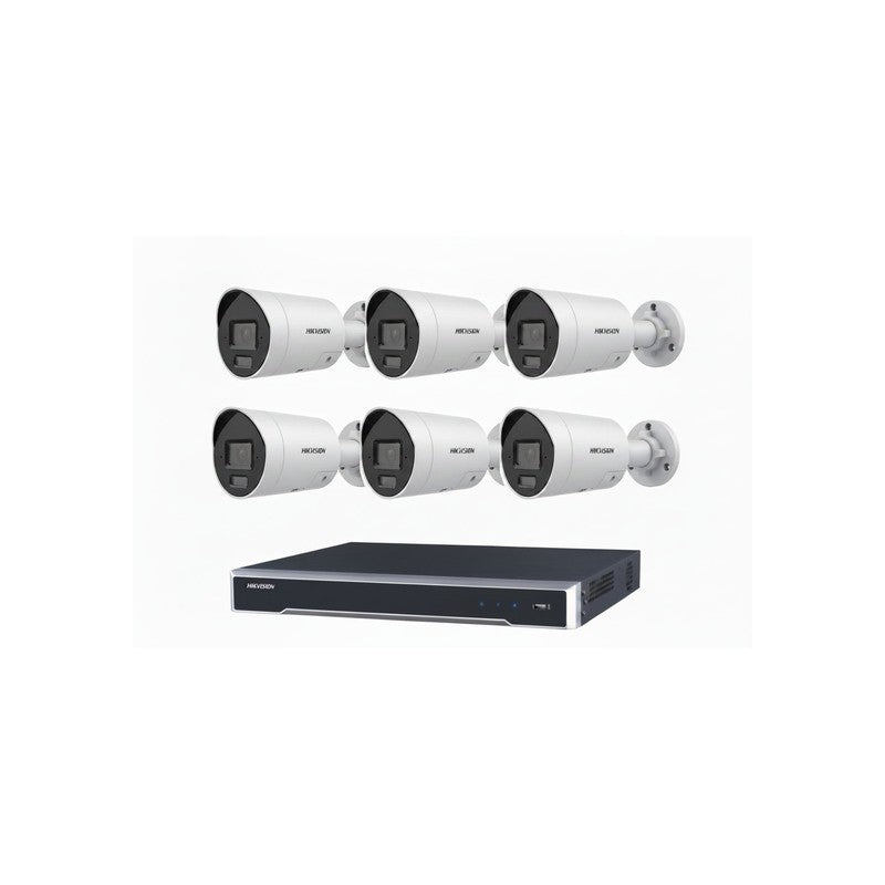 Hikvision 6MP 8ch CCTV Kit: 6x Darkfighter Mini Bullet Cameras & 8ch POE NVR With 4tb