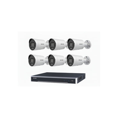 Hikvision 6MP 8ch CCTV Kit: 6x Darkfighter Mini Bullet Cameras & 8ch POE NVR With 4tb