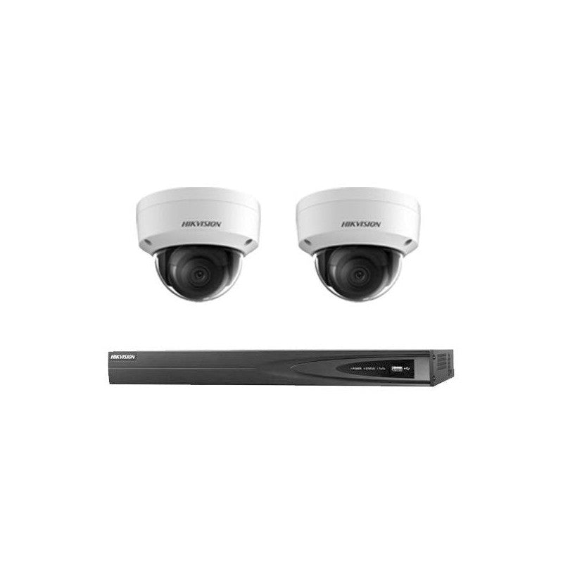Hikvision 6MP 4ch CCTV Kit: 2x Dome Cameras With Acusense & Darkfighter + 4ch POE NVR