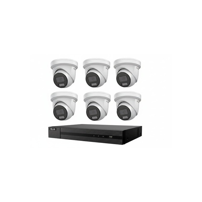 Hikvision Hilook Hikvision 6MP Acusense CCTV Kit – 6x Turret Ipc-t361h-mu + 8ch POE NVR (nvr-108mh-c/8p)