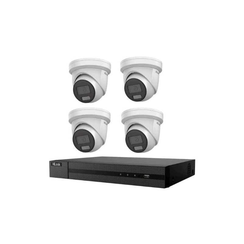 Hikvision Hilook Hikvision 6MP Acusense 4ch CCTV Kit With 4 Turret IP Cameras Ipc-t262h-mu