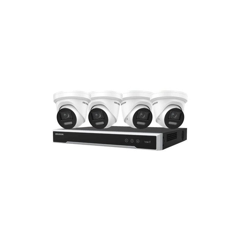 Hikvision 4 X 8MP Colorvu Cameras + 8ch 4tb 4K NVR Turret Cameras Bundle